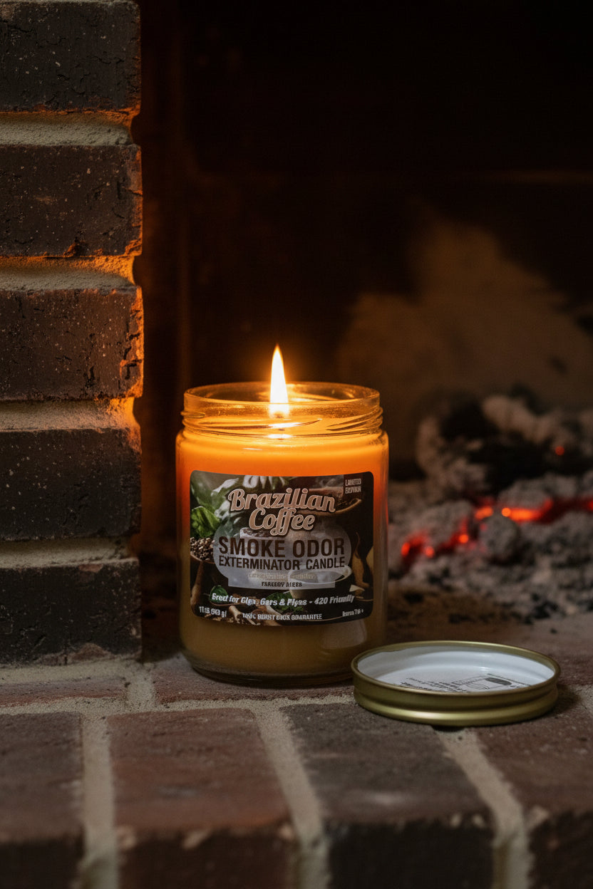 Brazilian Coffee Fragrant Candles - Even if you don't "Smoke Odor Exterminator" home fragrance candles provides great smell all day long. Lasts up to 70 hours.
