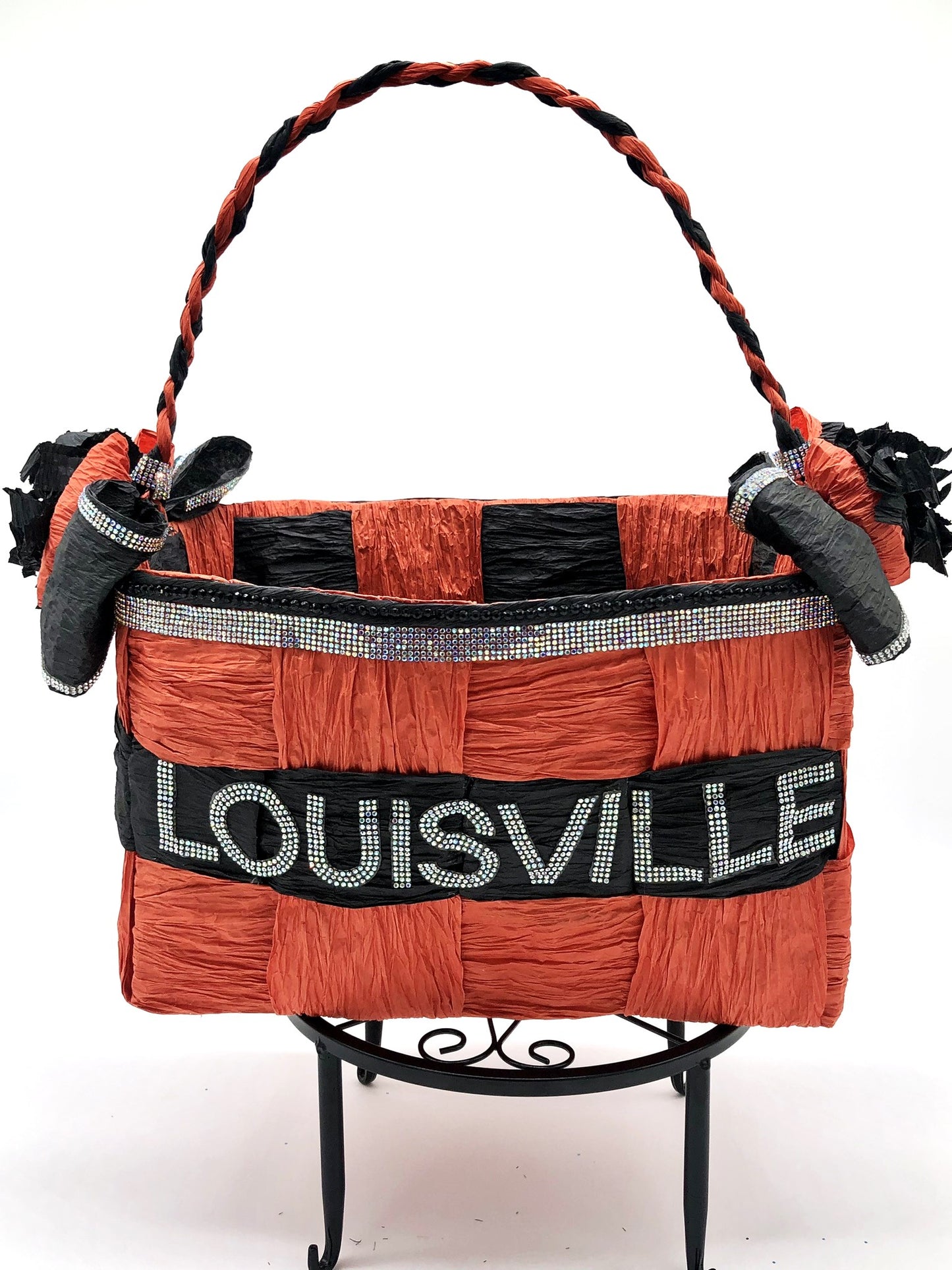 Red Hand-Woven Storage Basket - Eco-friendly (made with twisted raffia paper).