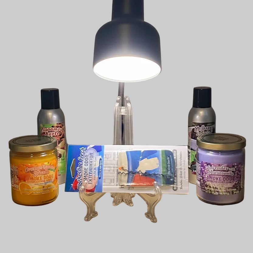 Display of hanging car fragrances... candles for your car.