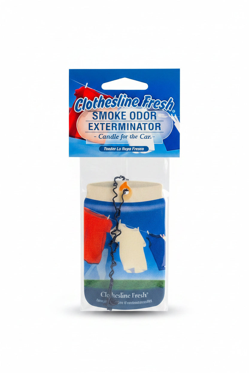 Car Fragrance Hanging "Smoke Odor Eliminator". A candle for your car.