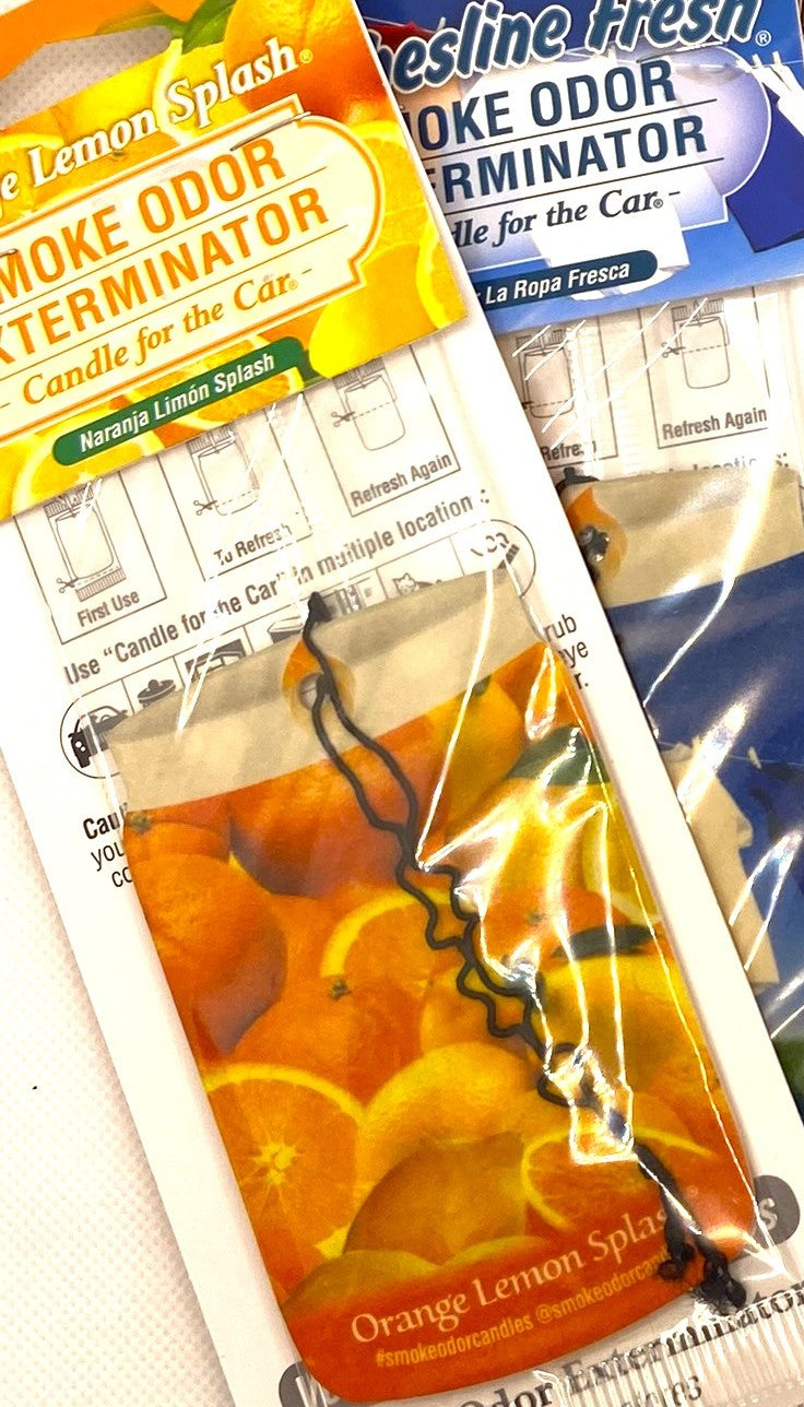 Car Fragrance Hanging "Smoke Odor Eliminator". A candle for your car.