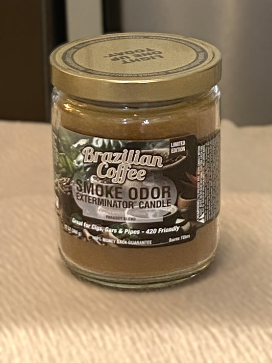 Brazilian Coffee Fragrant Candles - Even if you don't "Smoke Odor Exterminator" home fragrance candles provides great smell all day long. Lasts up to 70 hours.