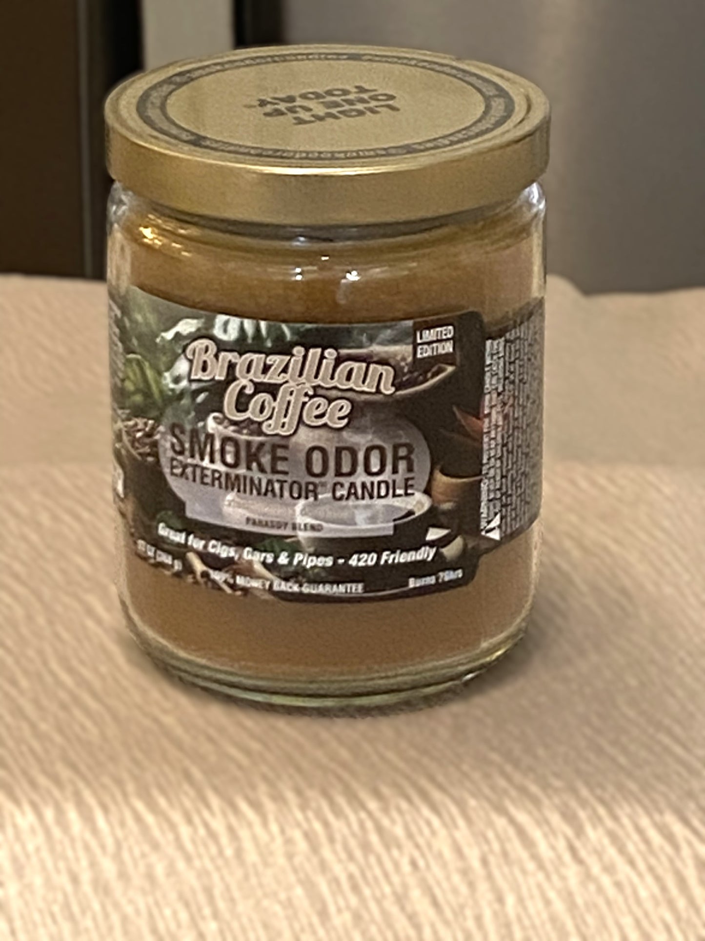 Brazilian Coffee Fragrant Candles - Even if you don't "Smoke Odor Exterminator" home fragrance candles provides great smell all day long. Lasts up to 70 hours.