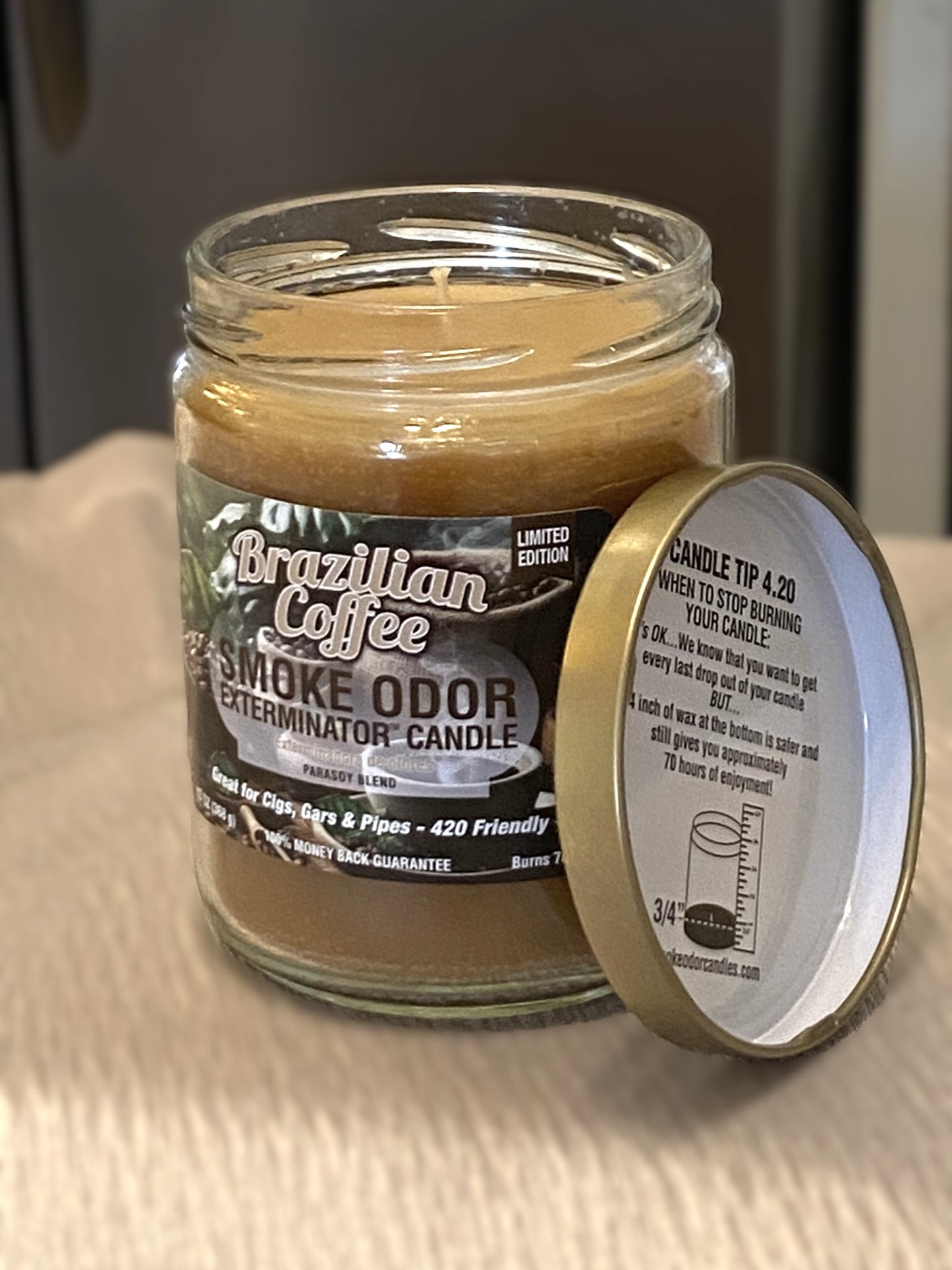 Brazilian Coffee Fragrant Candles - Even if you don't "Smoke Odor Exterminator" home fragrance candles provides great smell all day long. Lasts up to 70 hours.