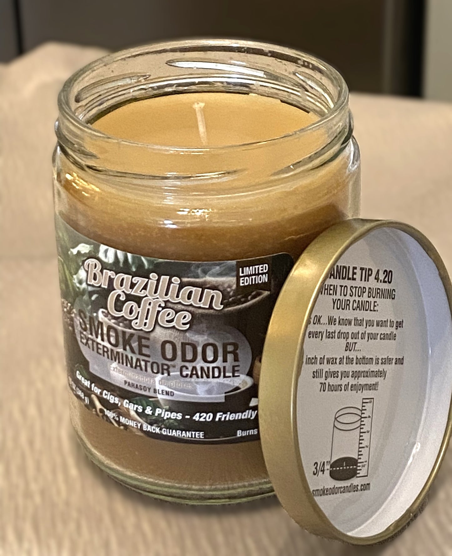 Brazilian Coffee Fragrant Candles - Even if you don't "Smoke Odor Exterminator" home fragrance candles provides great smell all day long. Lasts up to 70 hours.