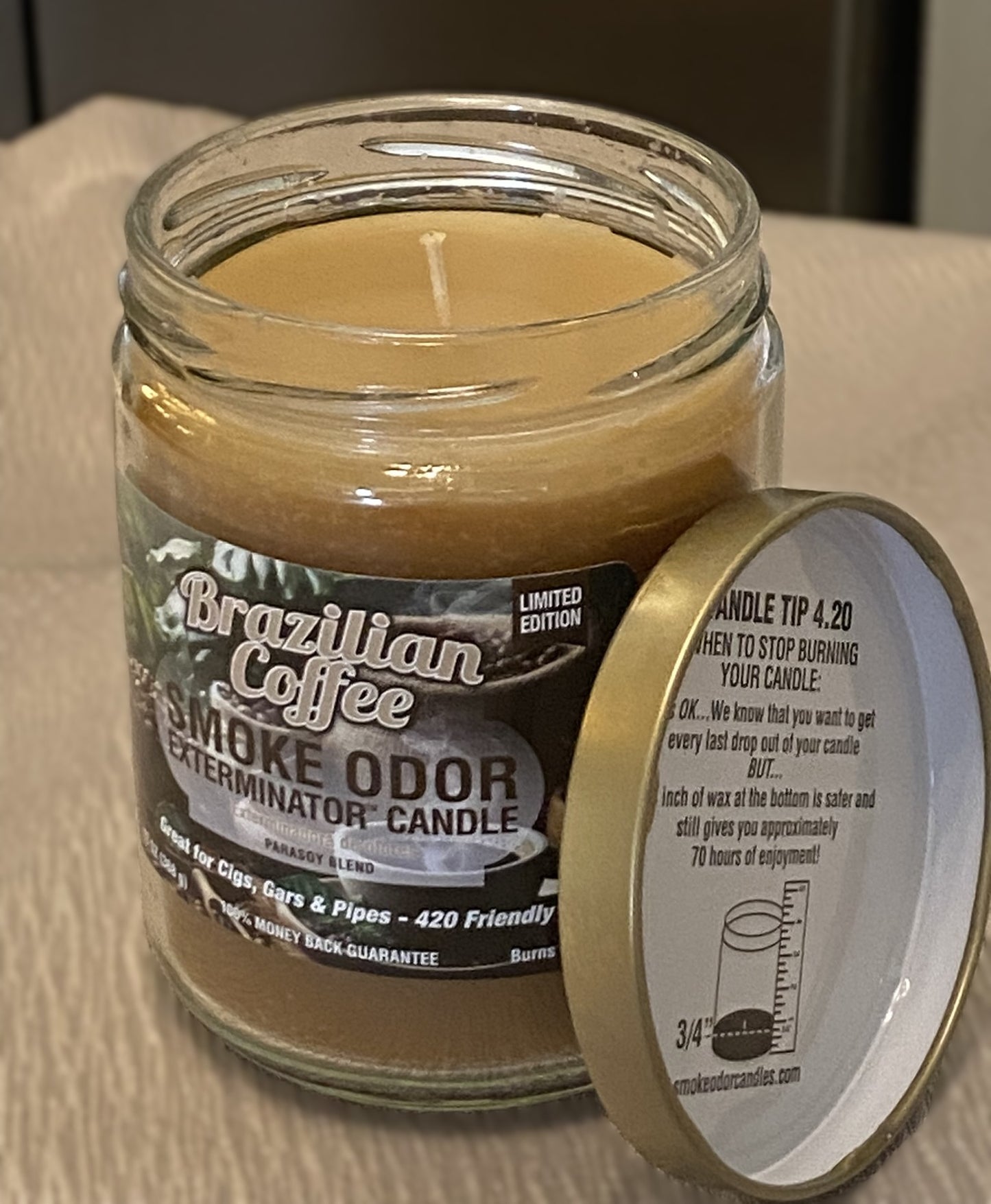 Brazilian Coffee Fragrant Candles - Even if you don't "Smoke Odor Exterminator" home fragrance candles provides great smell all day long. Lasts up to 70 hours.