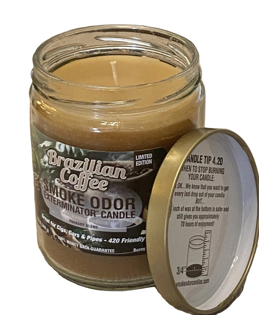 Brazilian Coffee Fragrant Candles - Even if you don't "Smoke Odor Exterminator" home fragrance candles provides great smell all day long. Lasts up to 70 hours.