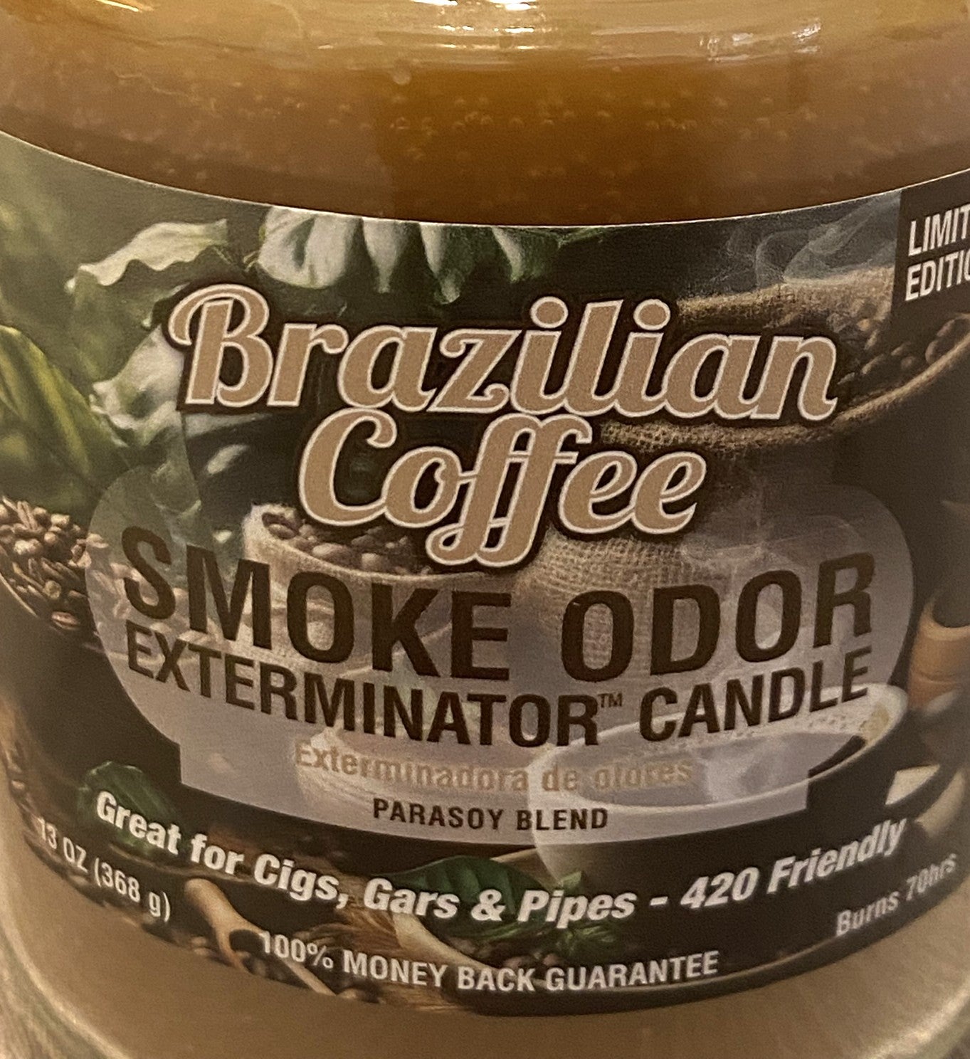 Brazilian Coffee Fragrant Candles - Even if you don't "Smoke Odor Exterminator" home fragrance candles provides great smell all day long. Lasts up to 70 hours.