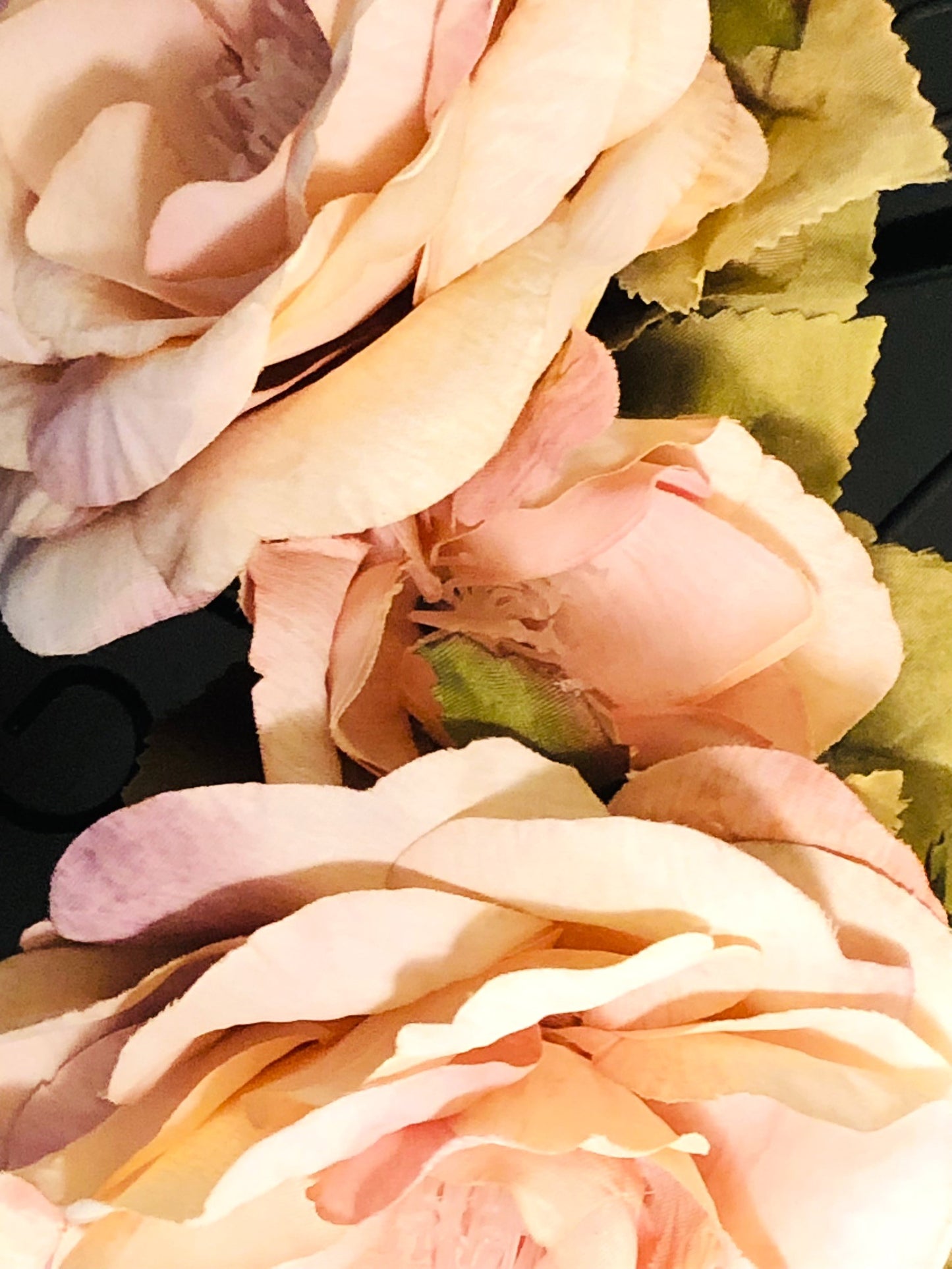 Real Eucalyptus Wall Hanging Swag with Large Rose (32" width).