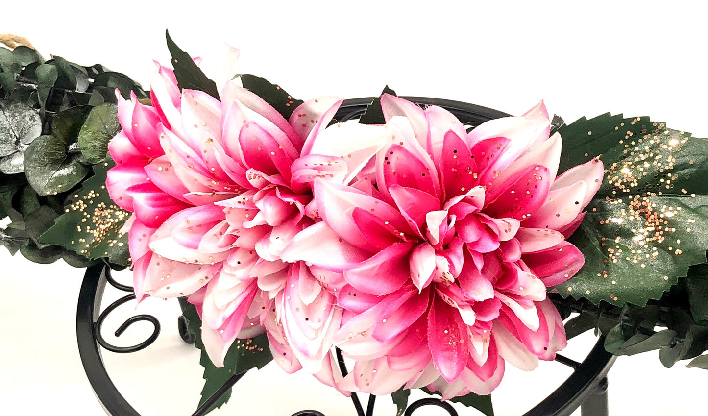 Pink Bling Eucalyptus Swag (32" width), Eco-friendly wall hanging design that makes your room smell great.