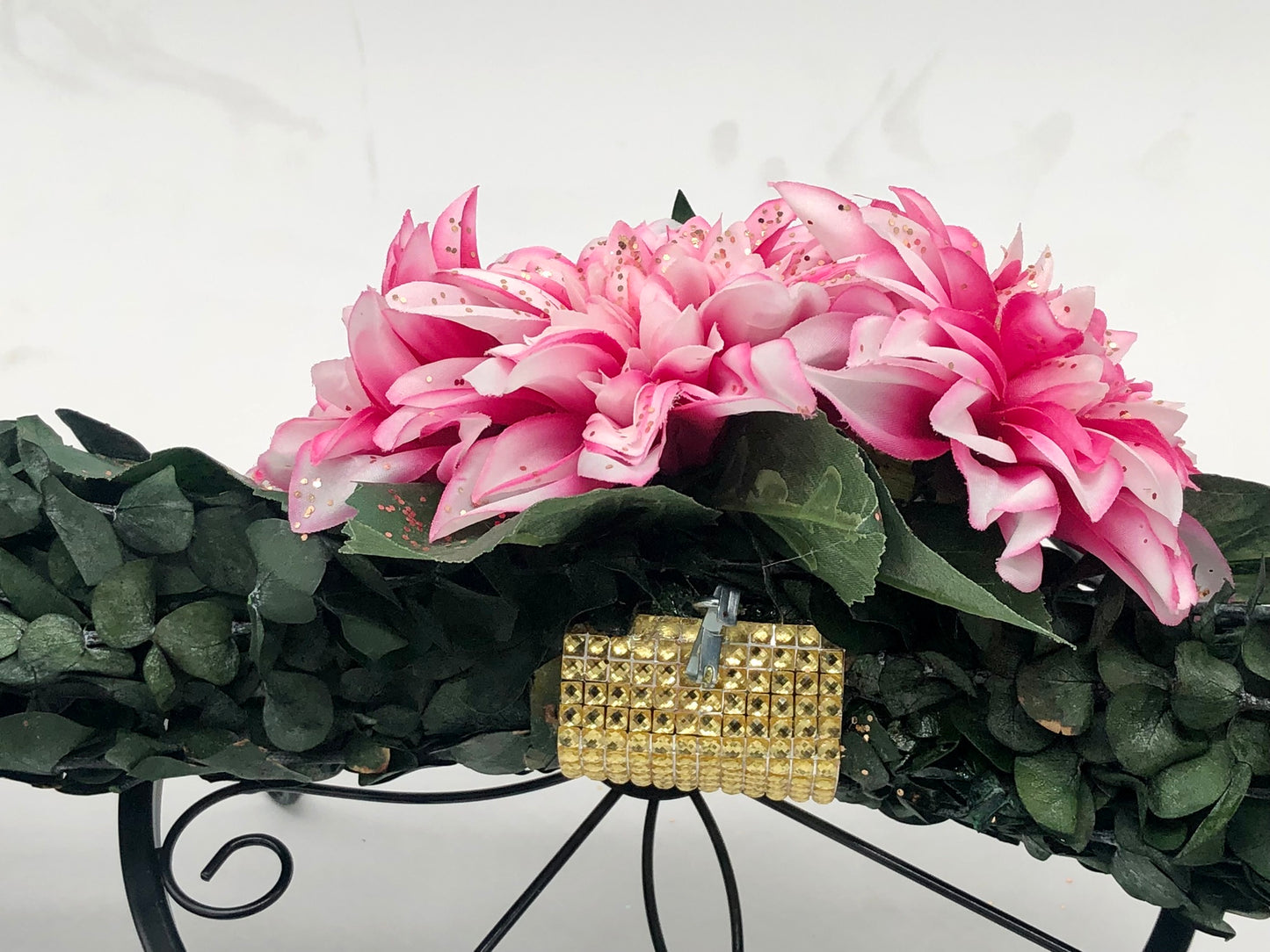 Pink Bling Eucalyptus Swag (32" width), Eco-friendly wall hanging design that makes your room smell great.