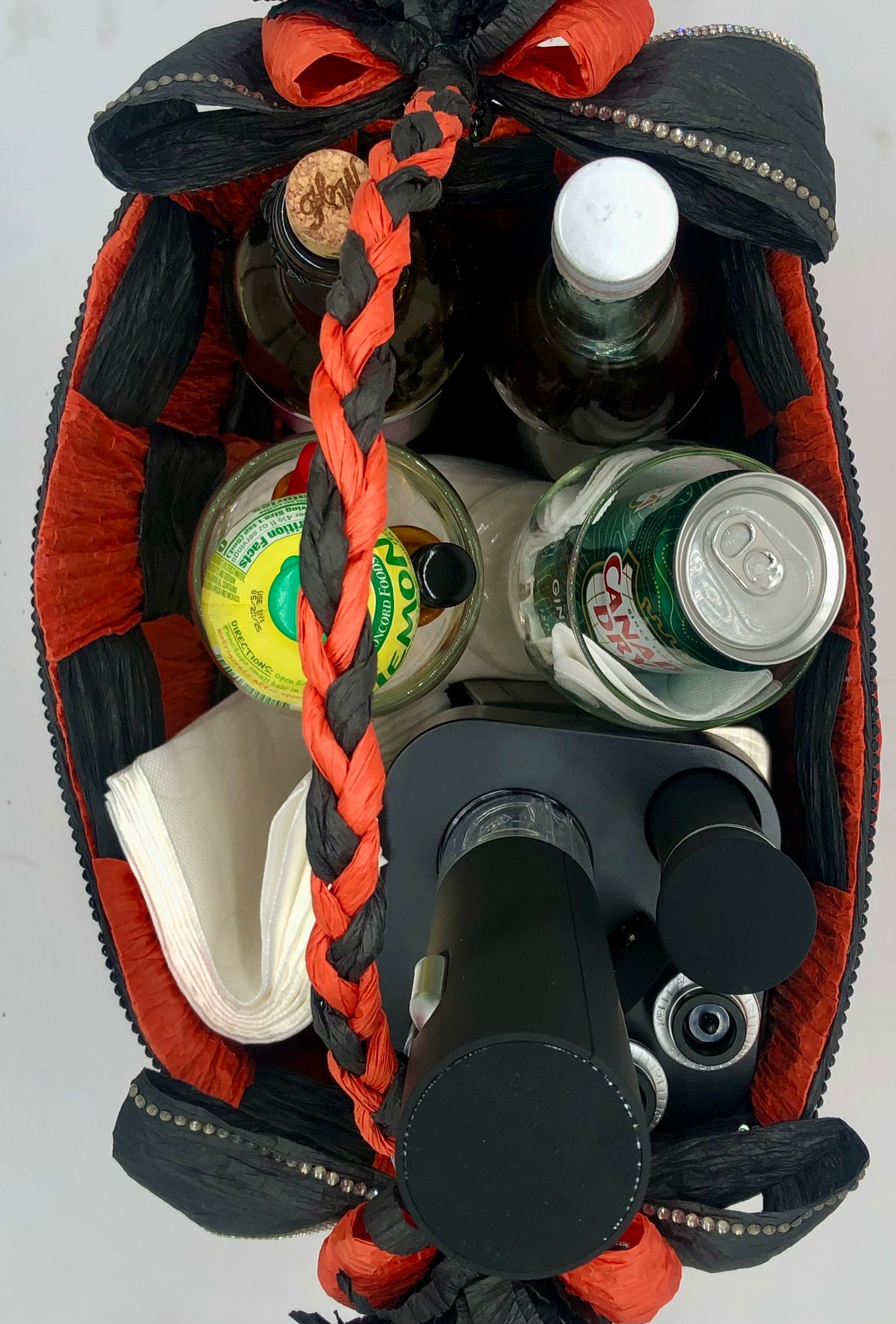 Red Hand-Woven Storage Basket - Eco-friendly (made with twisted raffia paper).