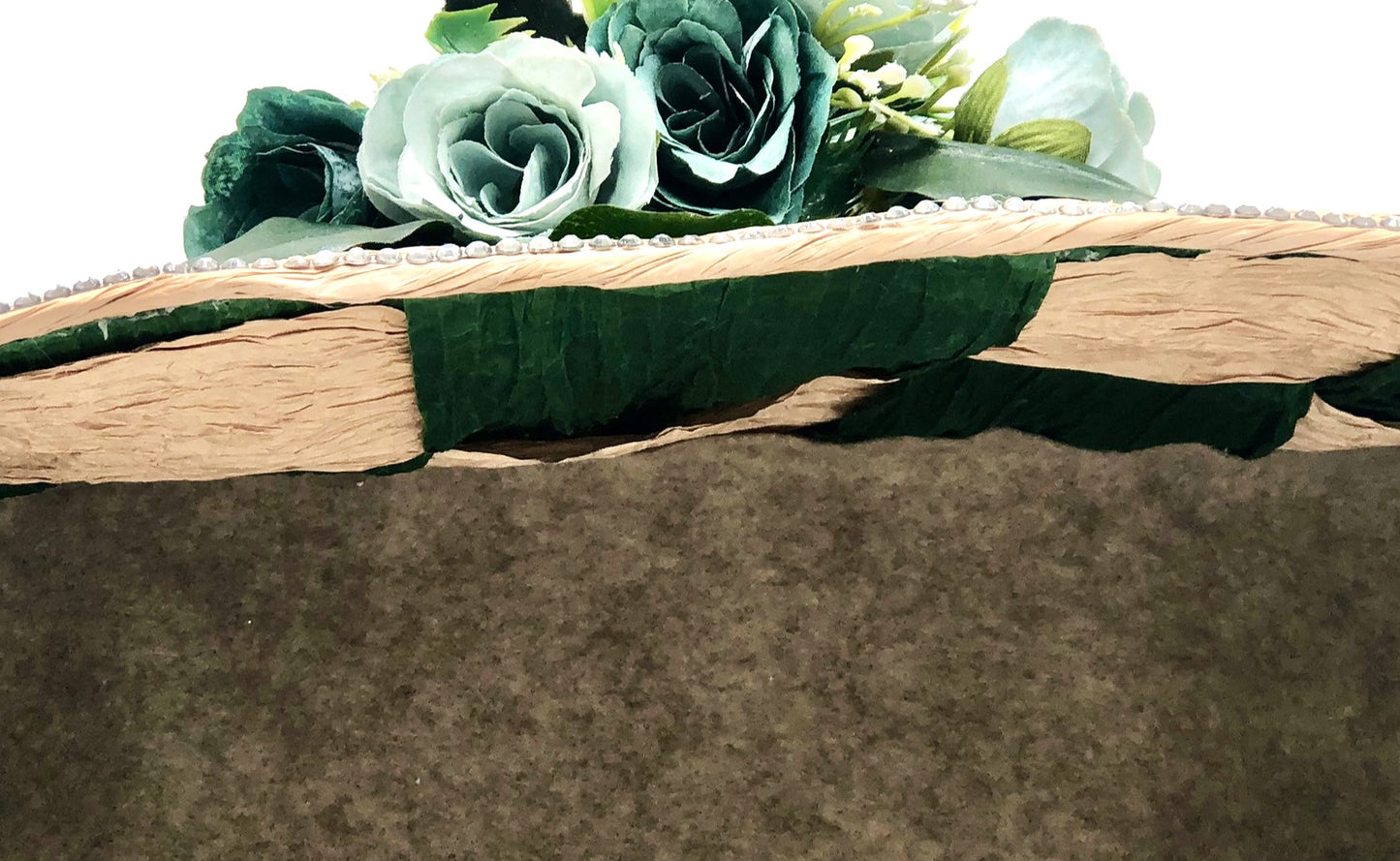 Green Hand-Woven Storage Basket - Eco-friendly (made with twisted raffia paper)