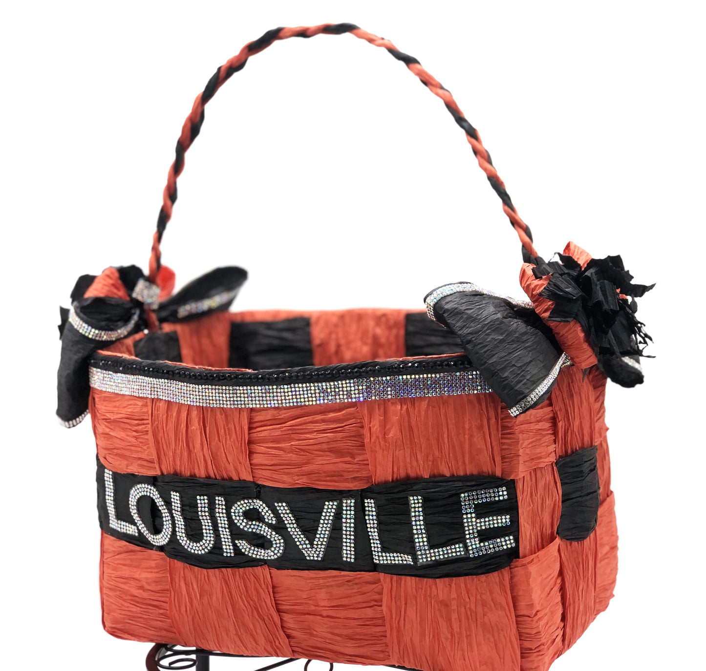 Red Hand-Woven Storage Basket - Eco-friendly (made with twisted raffia paper).