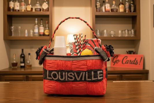 Red Hand-Woven Storage Basket - Eco-friendly (made with twisted raffia paper).