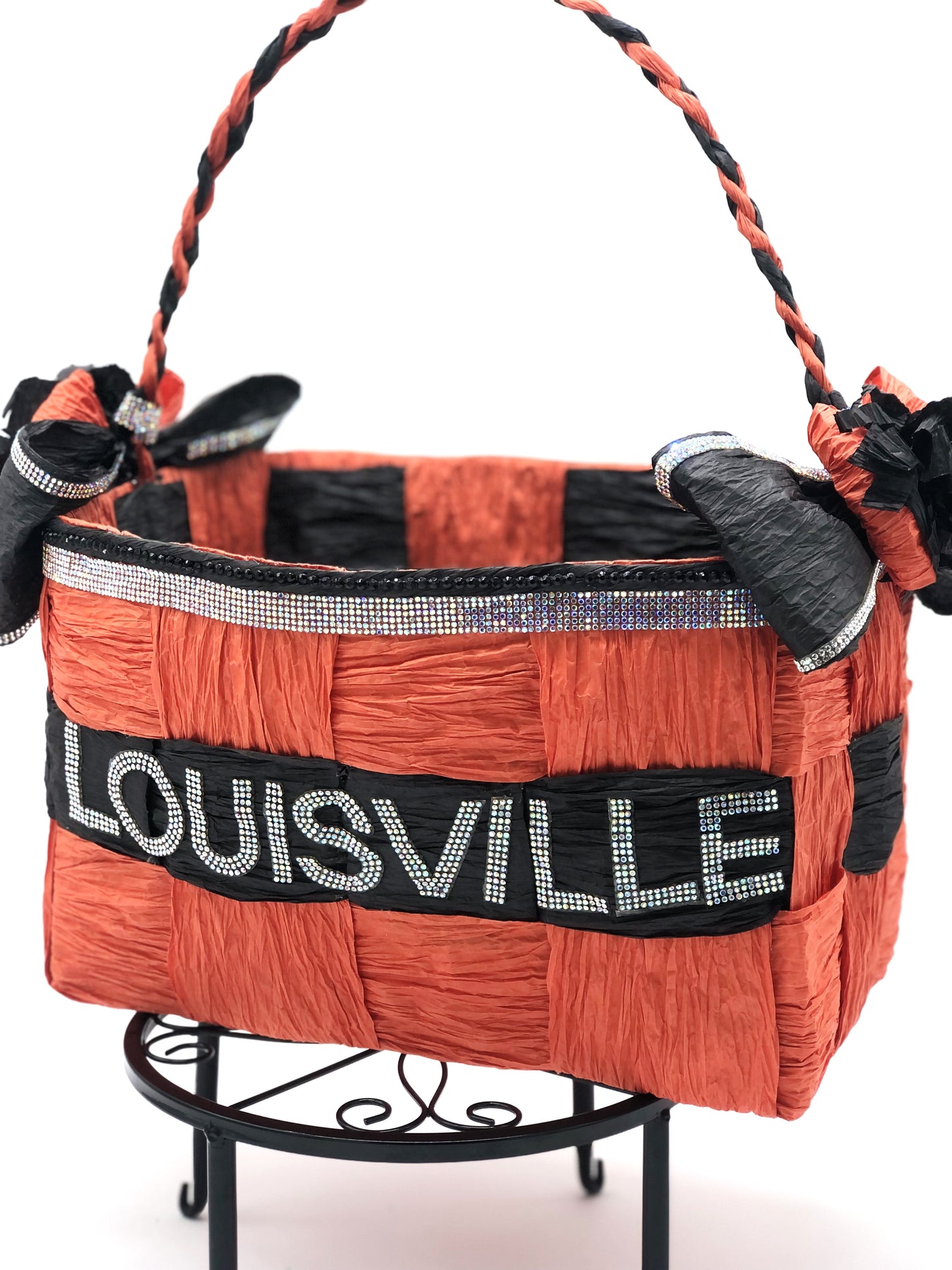 Red Hand-Woven Storage Basket - Eco-friendly (made with twisted raffia paper).