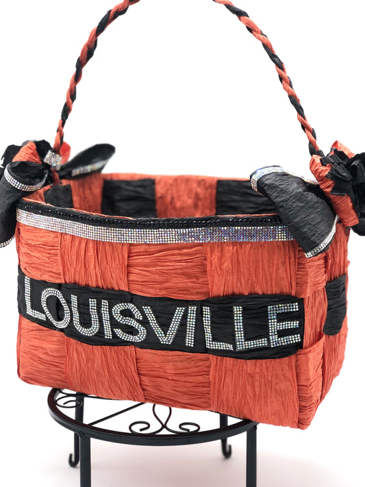 Red Hand-Woven Storage Basket - Eco-friendly (made with twisted raffia paper).