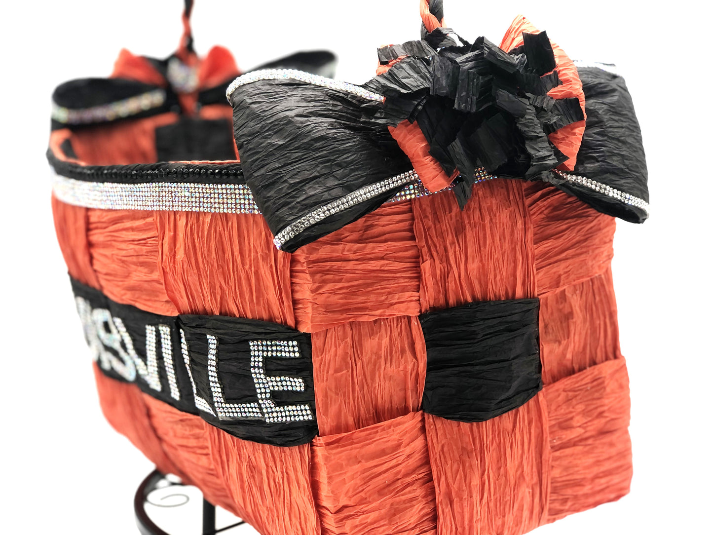 Red Hand-Woven Storage Basket - Eco-friendly (made with twisted raffia paper).