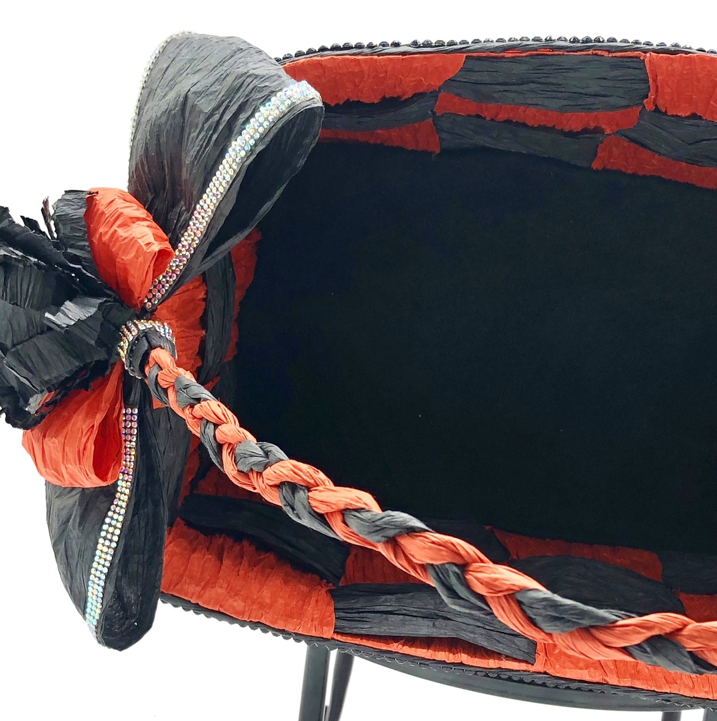 Red Hand-Woven Storage Basket - Eco-friendly (made with twisted raffia paper).