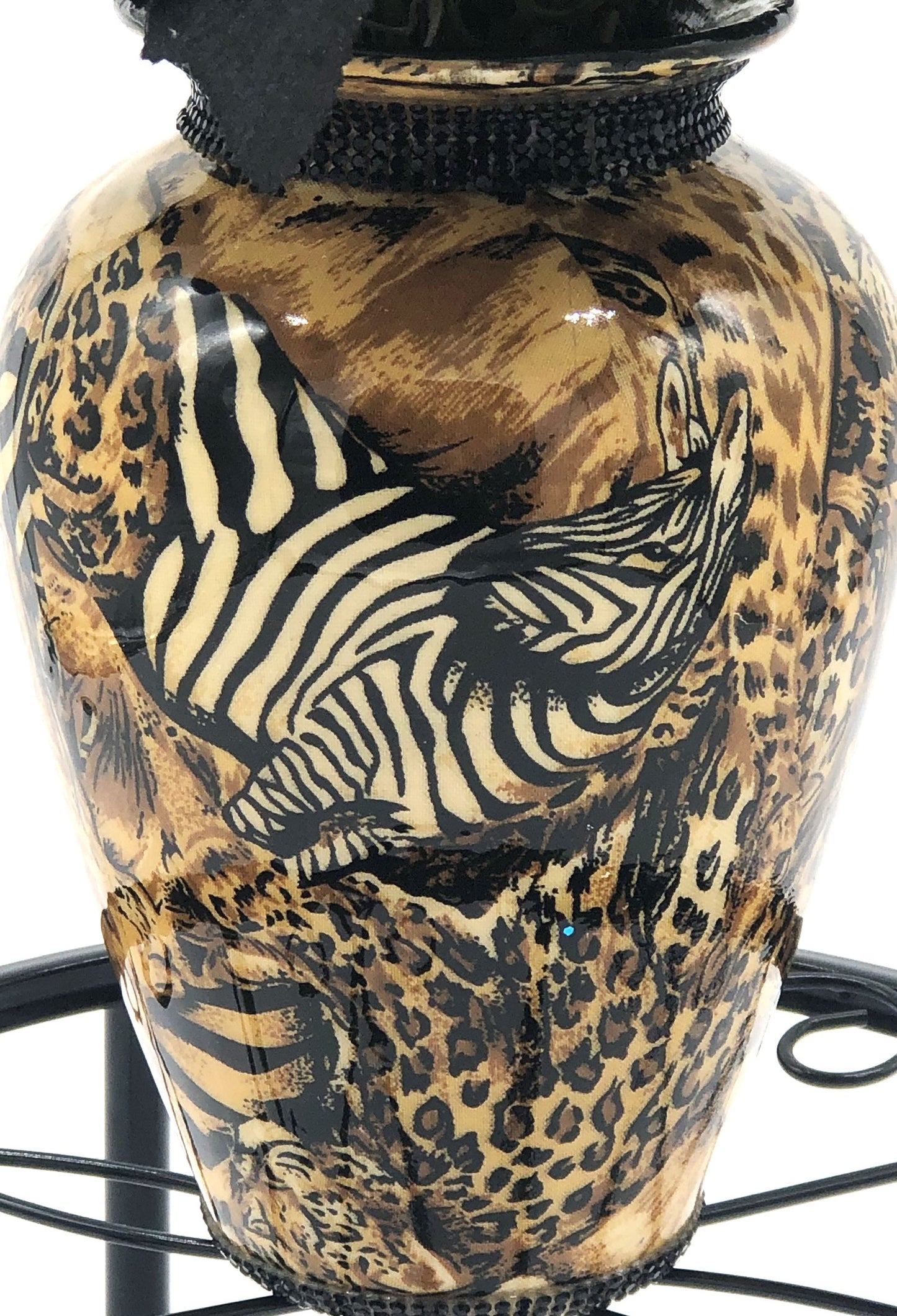 Rose Bouquet in Safari Vase Floral Arrangement with Jewelry/Candle Holder, Salt & Pepper set of 2 pieces.