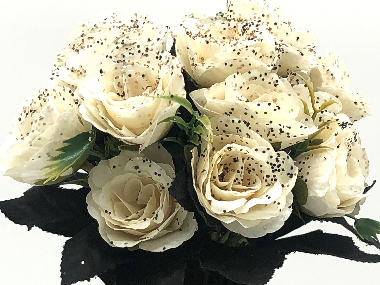 Rose Bouquet in Safari Vase Floral Arrangement with Jewelry/Candle Holder, Salt & Pepper set of 2 pieces.
