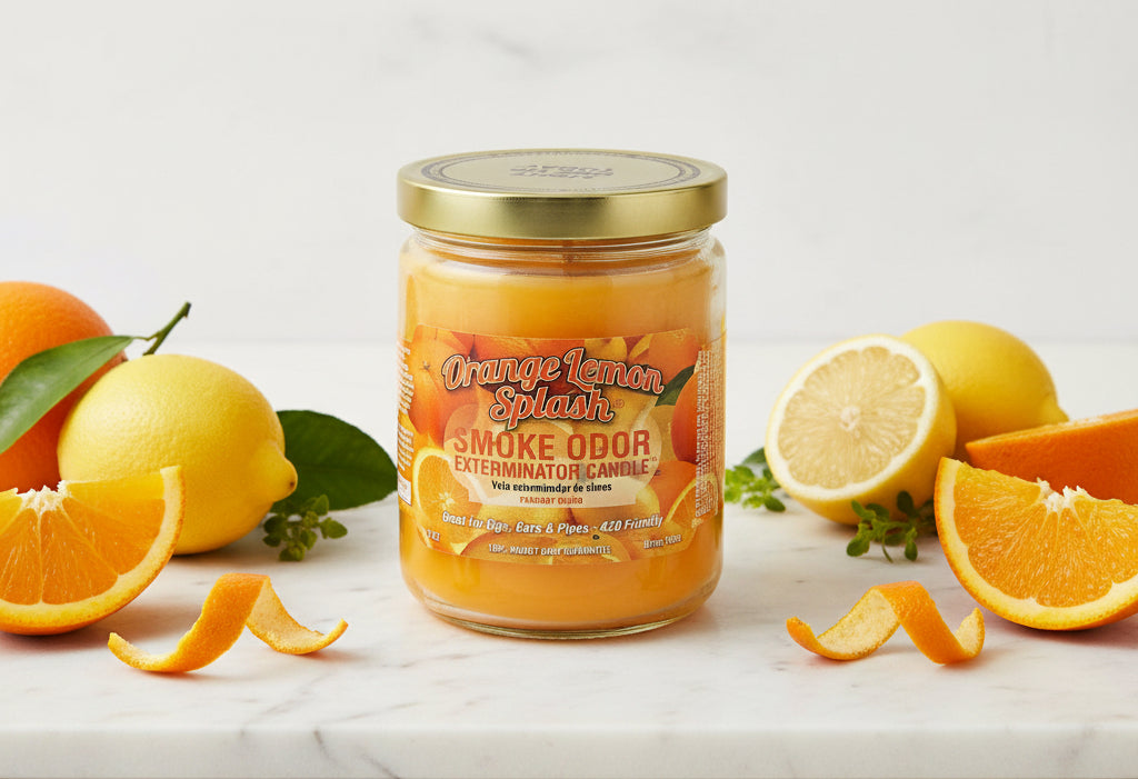 Orange Lemon Splash Fragrant Candles - Even if you don't "Smoke Odor Exterminator" home fragrance candles provides great smell all day long. Lasts up to 70 hours.