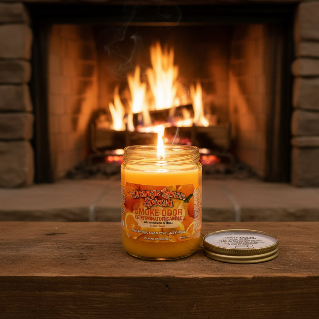 Orange Lemon Splash Fragrant Candles - Even if you don't "Smoke Odor Exterminator" home fragrance candles provides great smell all day long. Lasts up to 70 hours.