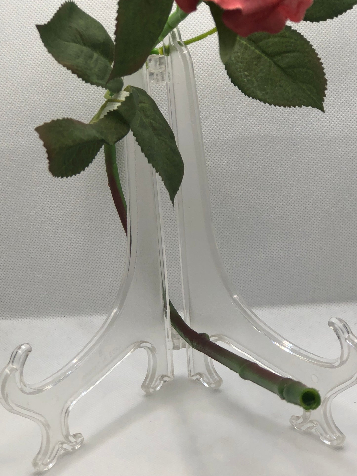 Artificial Rose Long-stem bouquet with silk flowers and green leaves are 24" tall.